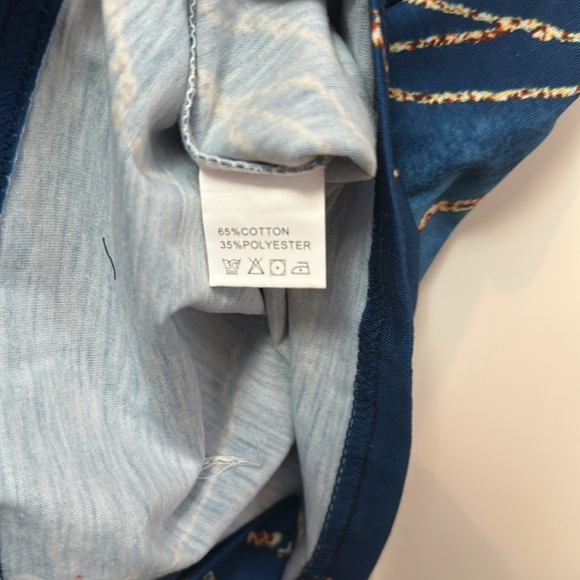 Embellished Crochet Lace Edge Blue V-Neck Top Sz MED New! - Picture 2 of 4